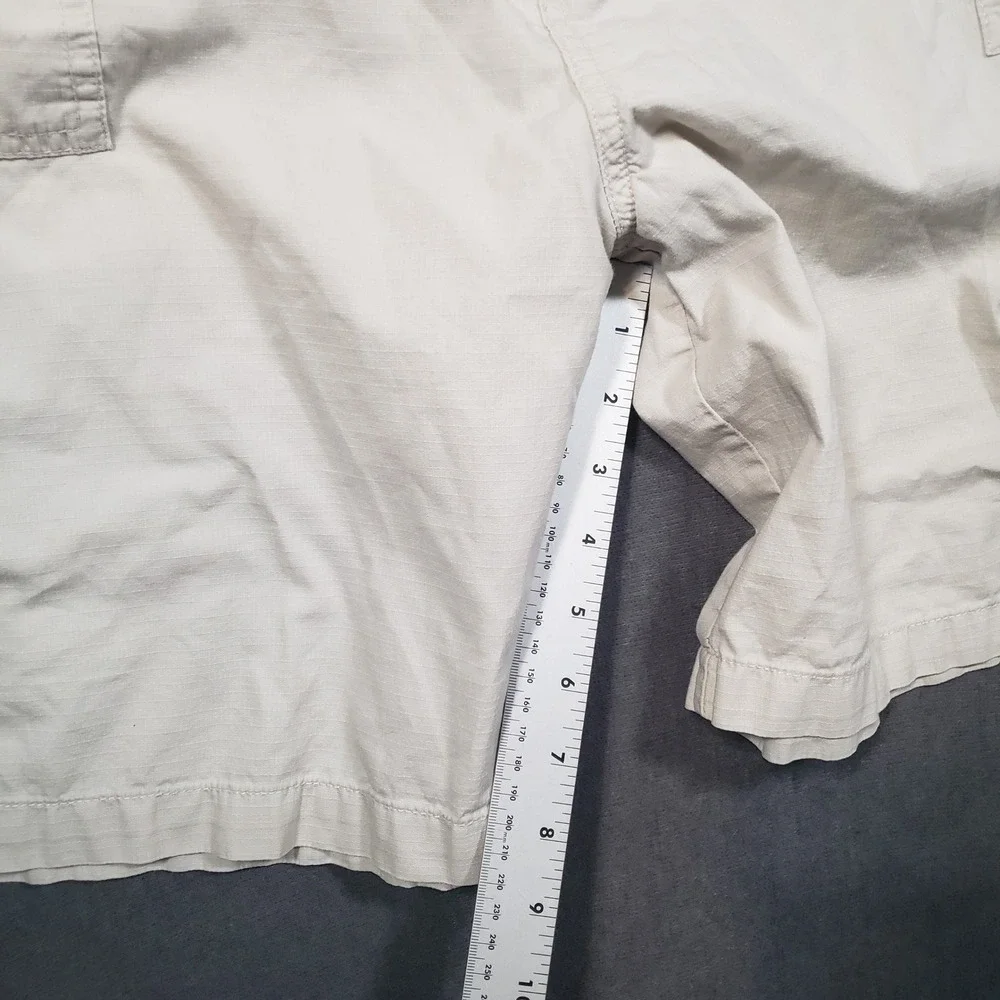 Geoffrey Beene Shorts Mens 42 Beige Cotton Ripstop Cargo Flat Front‎ Casual